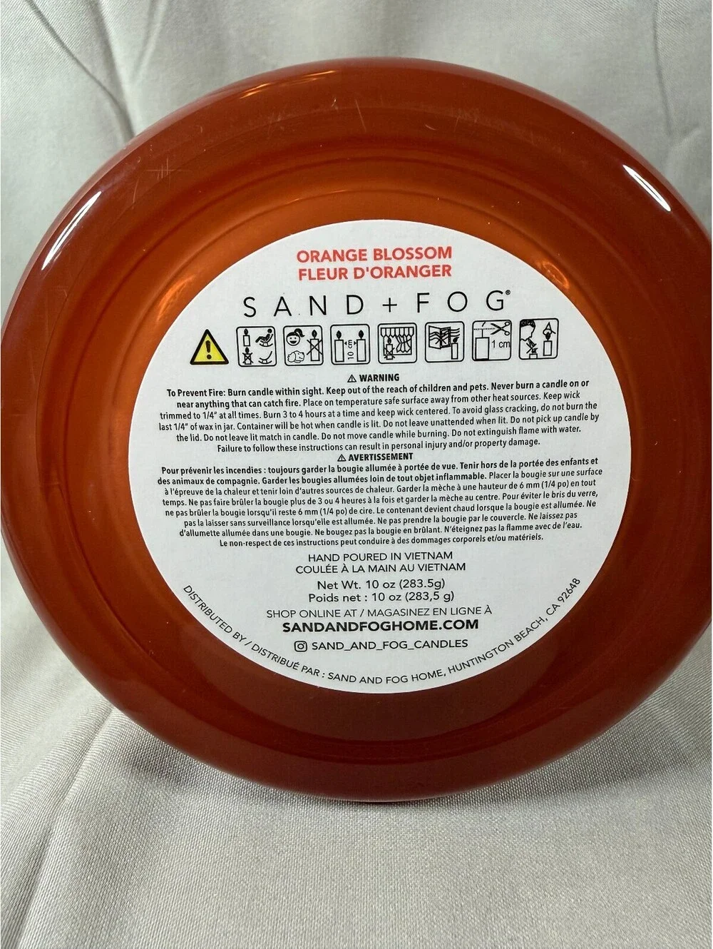 Sand + Fog Orange Blossom Scented Jar Candle 10 oz